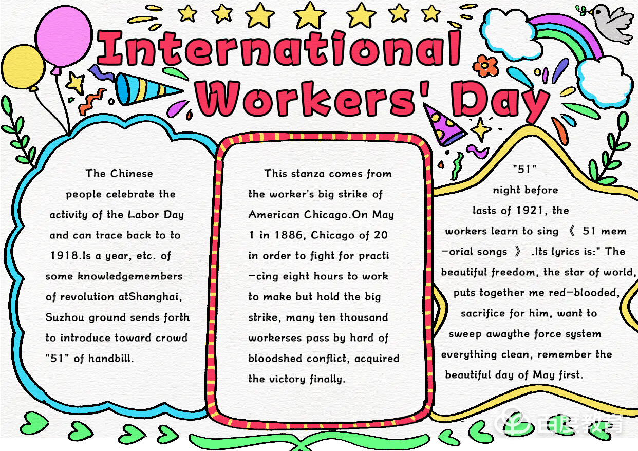 五一劳动节手抄报internationalworkersday