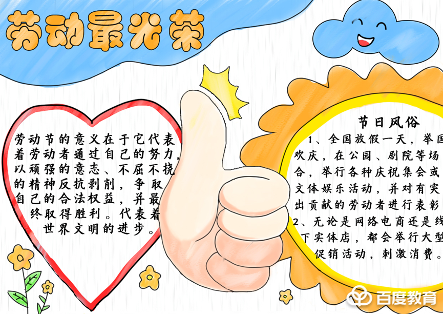 五一手抄报图片大全简单劳动最光荣